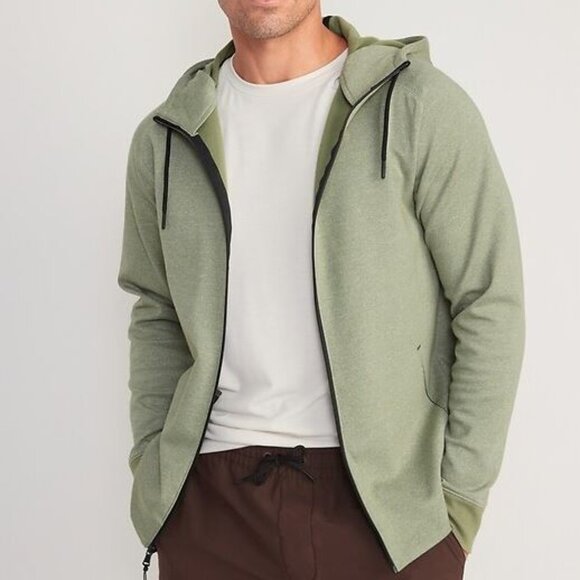 Old Navy Dynamic Fleece Hoodie Jacket Mens 2XL XXL Green Full Zip Athletic Z05X - Picture 1 of 7